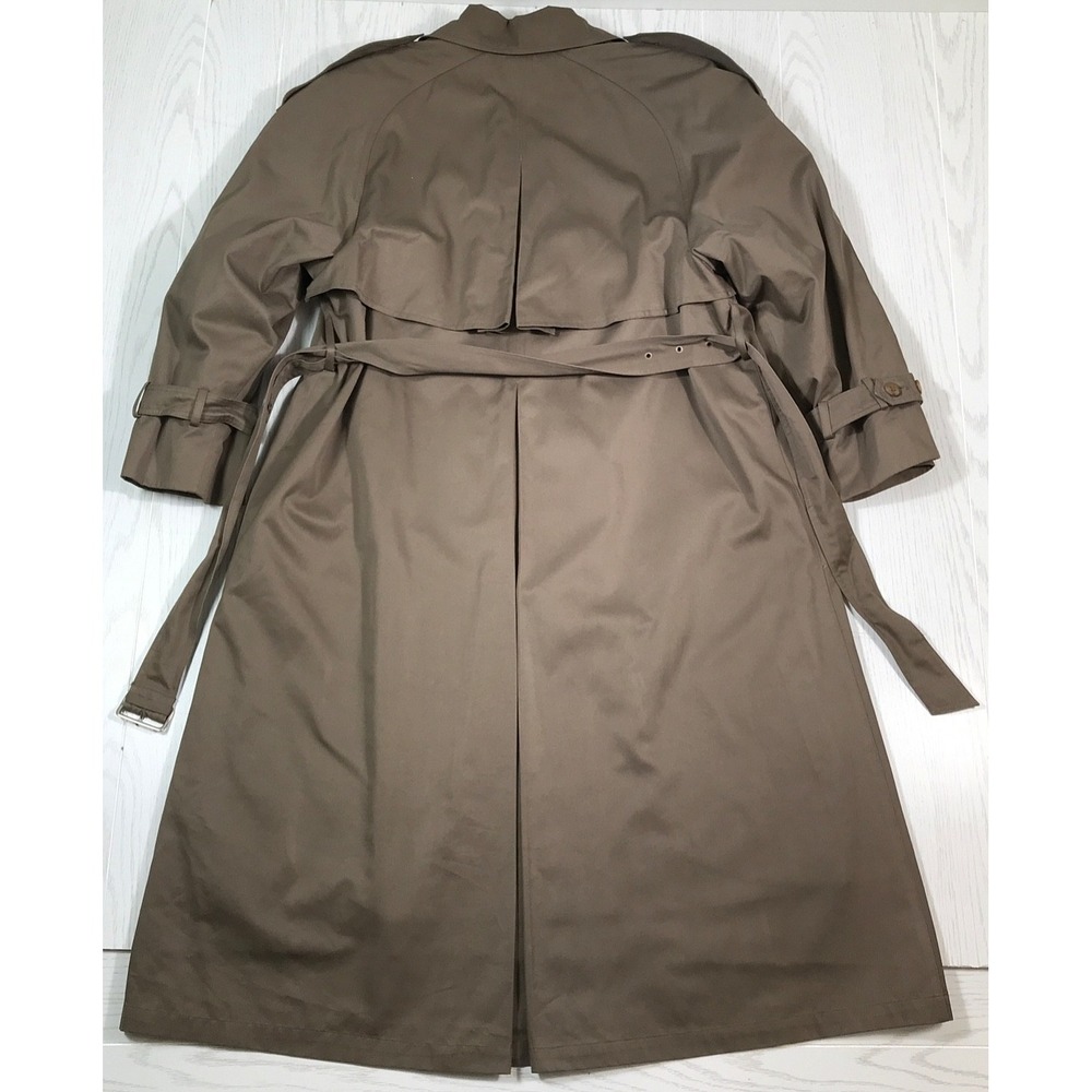 Vintage London Towne Trench Coat Women's 12R Brown Belted Zip Lining Retro 80s